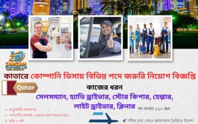 কাতারে কোম্পানি ভিসায় বিভিন্ন পদে জরুরি নিয়োগ বিজ্ঞপ্তি